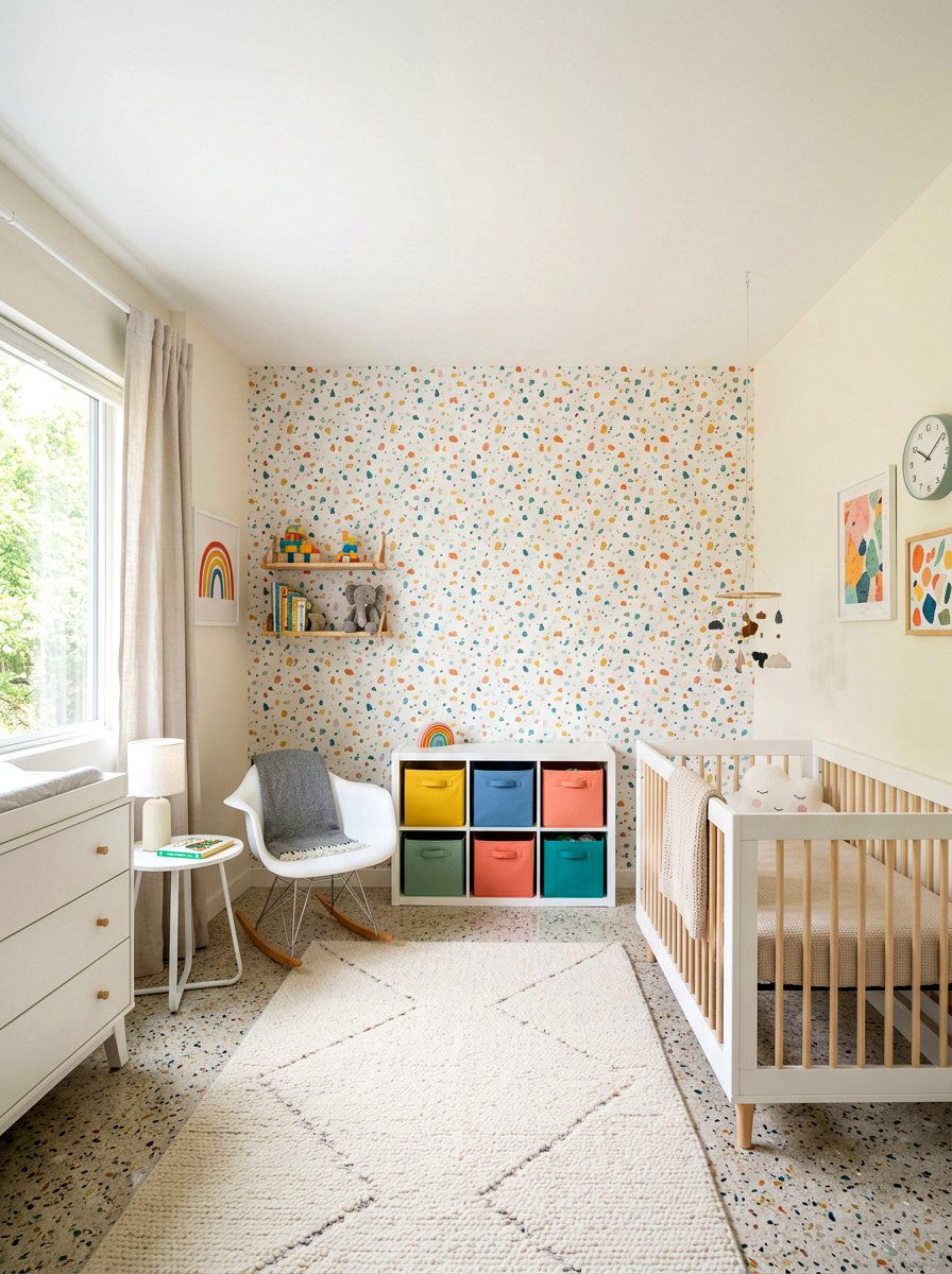 Terrazzo nursery wallpaper - 30 nursery wallpaper ideas
