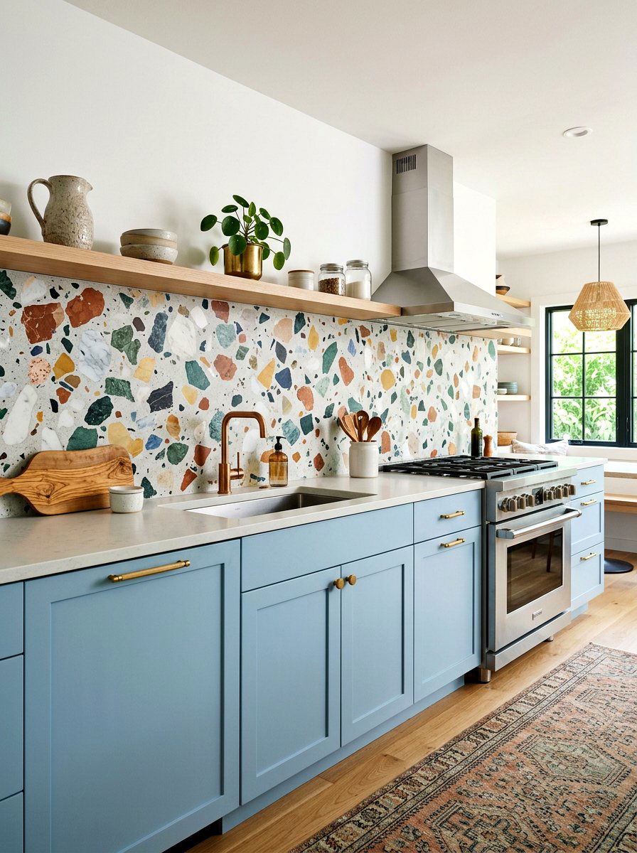 Terrazzo slab backsplash - 30 slab backsplash ideas