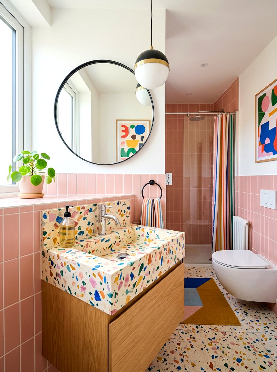 Terrazzo stone sink - 30 statement stone sink ideas