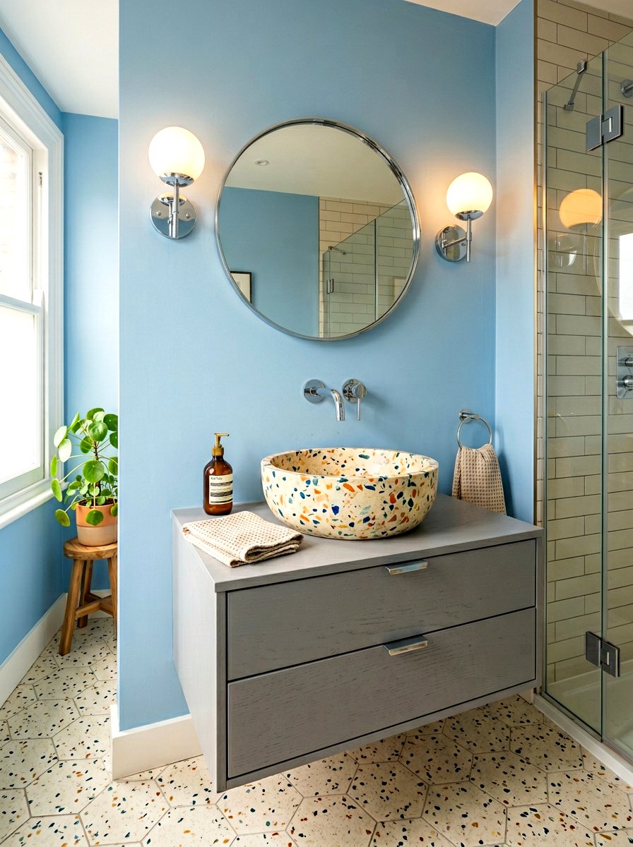 Terrazzo vessel sink bathroom style - 30 vessel sink bathroom ideas