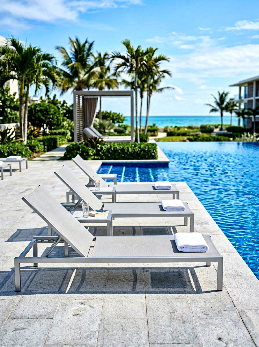 Textilene Mesh Sun Lounger - 30 outdoor lounge chair ideas