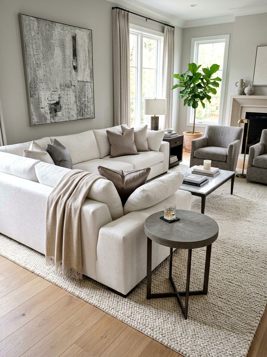 Textural Living Room Shagreen Drink Table - 30 drink table ideas