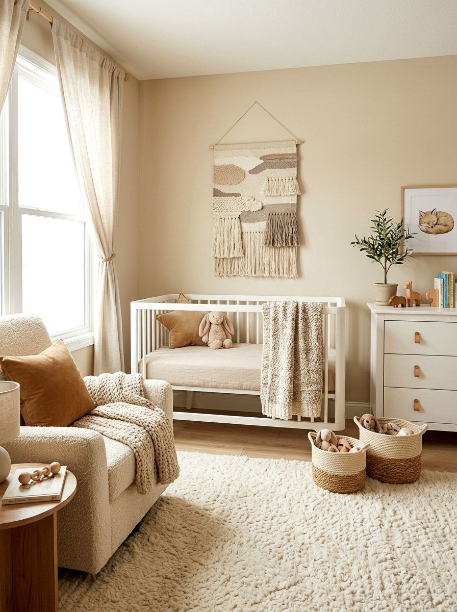 Textural Neutral Nursery - 30 neutral nursery ideas