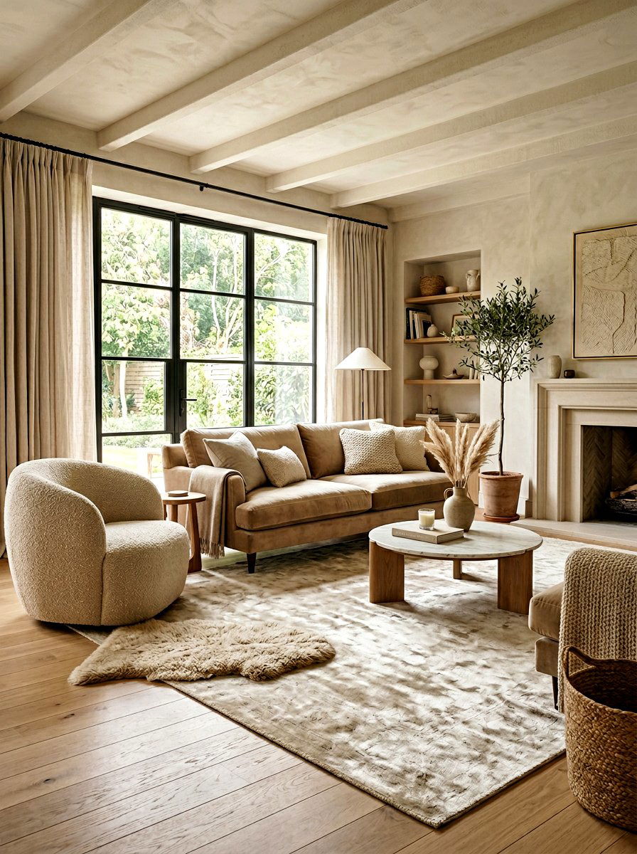 Textural layer living room - 30 quiet luxury living room ideas
