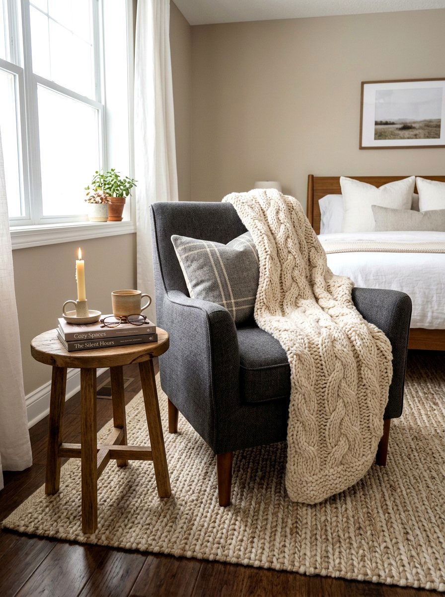 Texture Blanket - 30 guest room reading corner ideas