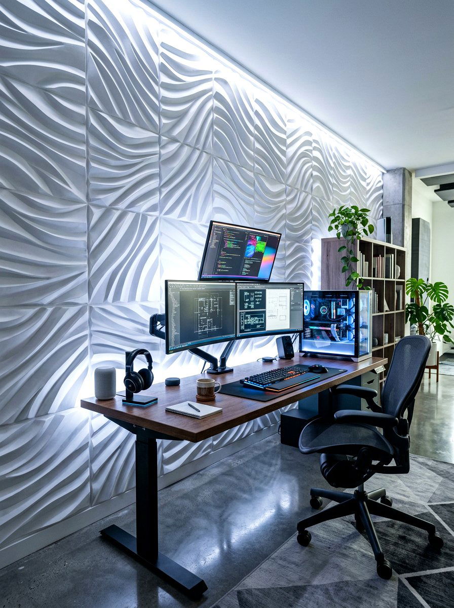 Textured 3d Wall Panels - 30 office wall molding ideas