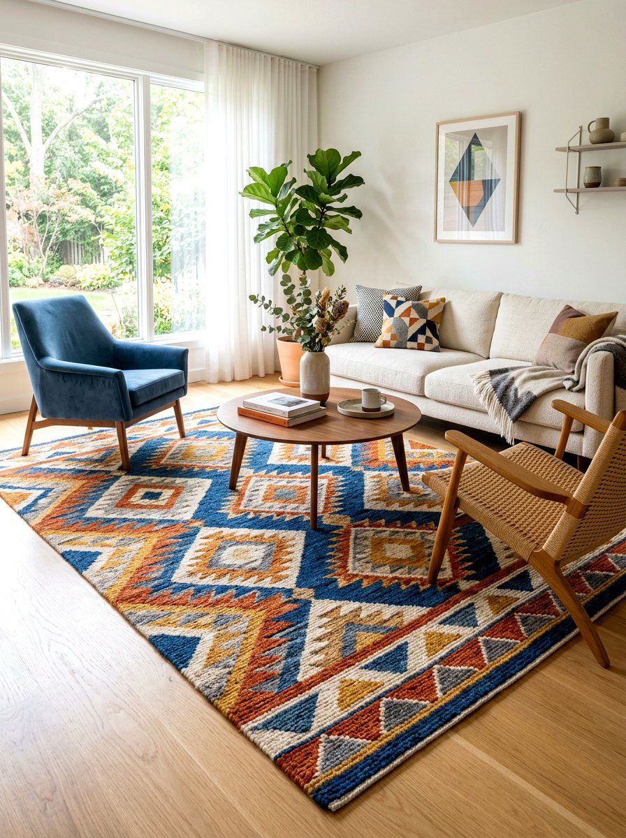Textured Area Rug - 30 living room furniture ideas