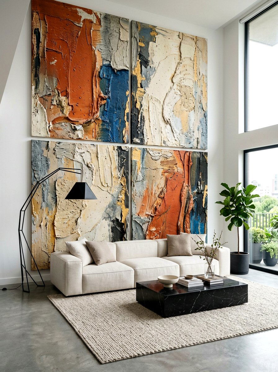 Textured Canvas Wall - 30 textured wall ideas