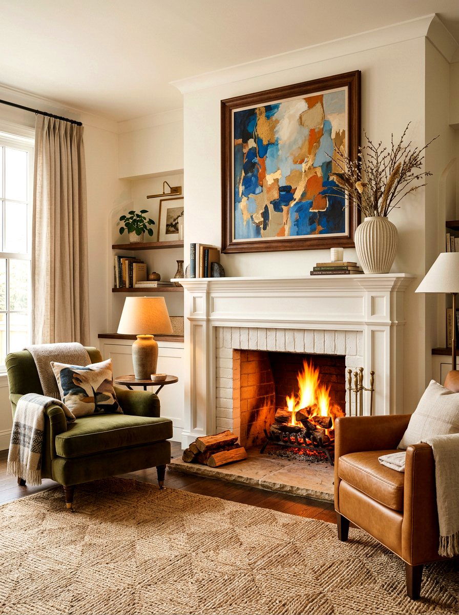 Textured Ceramic Vase Mantel - 30 ceramic vase styling ideas