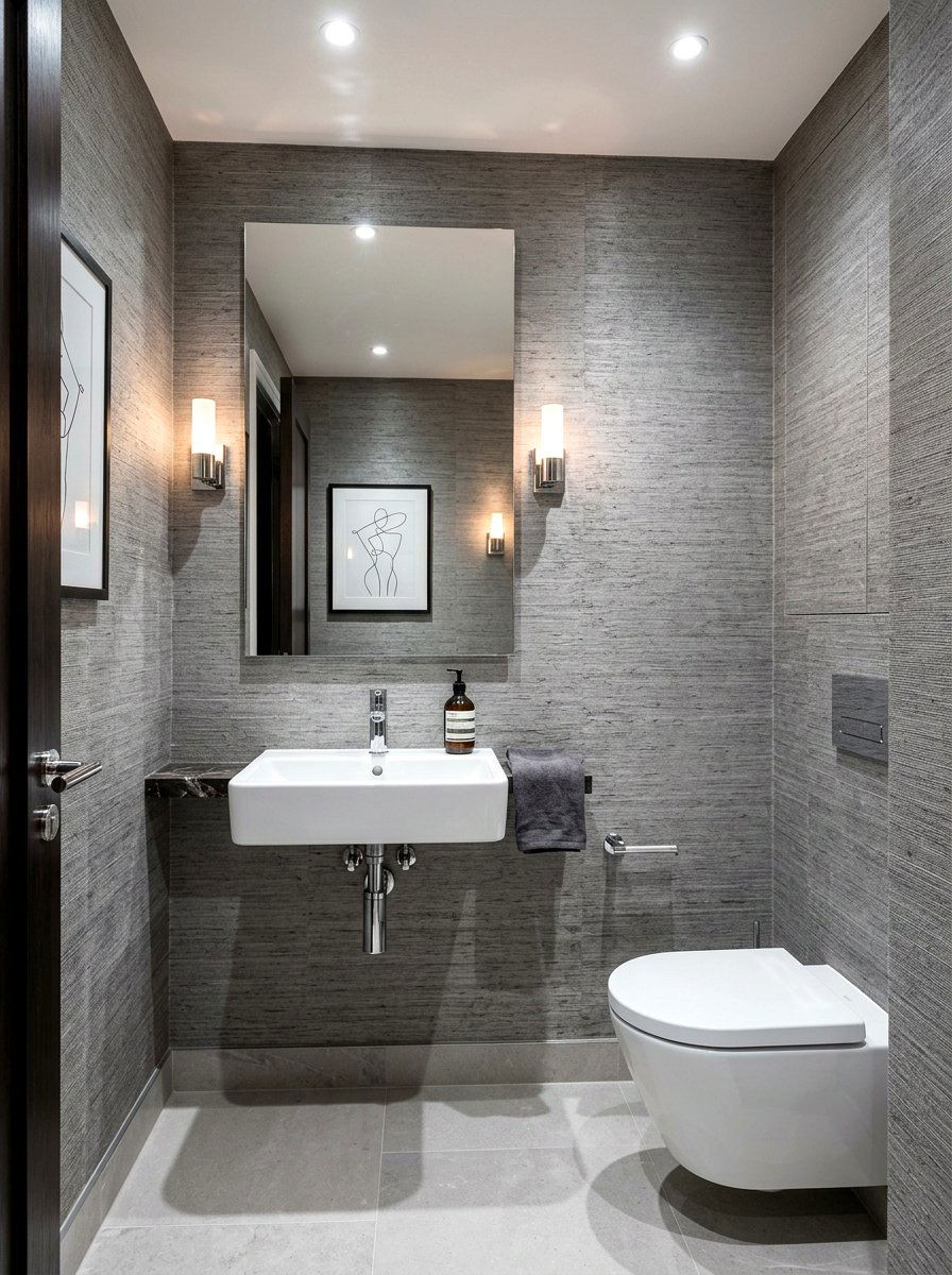 Textured Cloakroom Walls - 30 cloakroom ideas