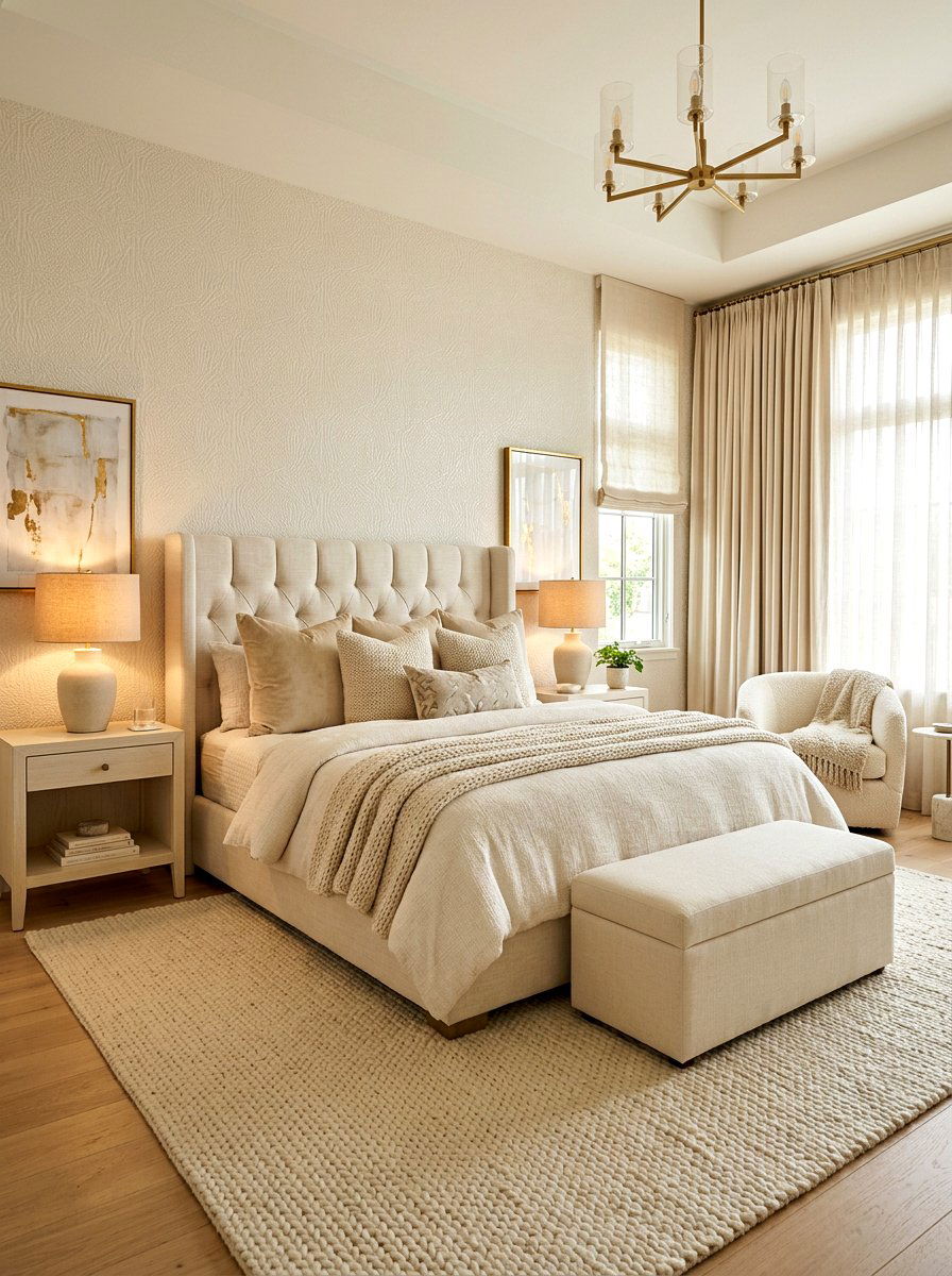 Textured Cream Bedroom - 30 neutral bedroom ideas