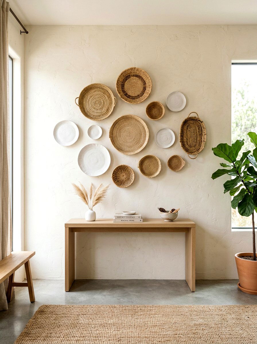 Textured Cream Wall - 30 neutral holiday decor ideas