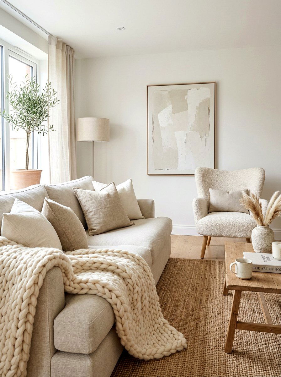 Textured Fabric Lounge - 30 quiet room decor ideas