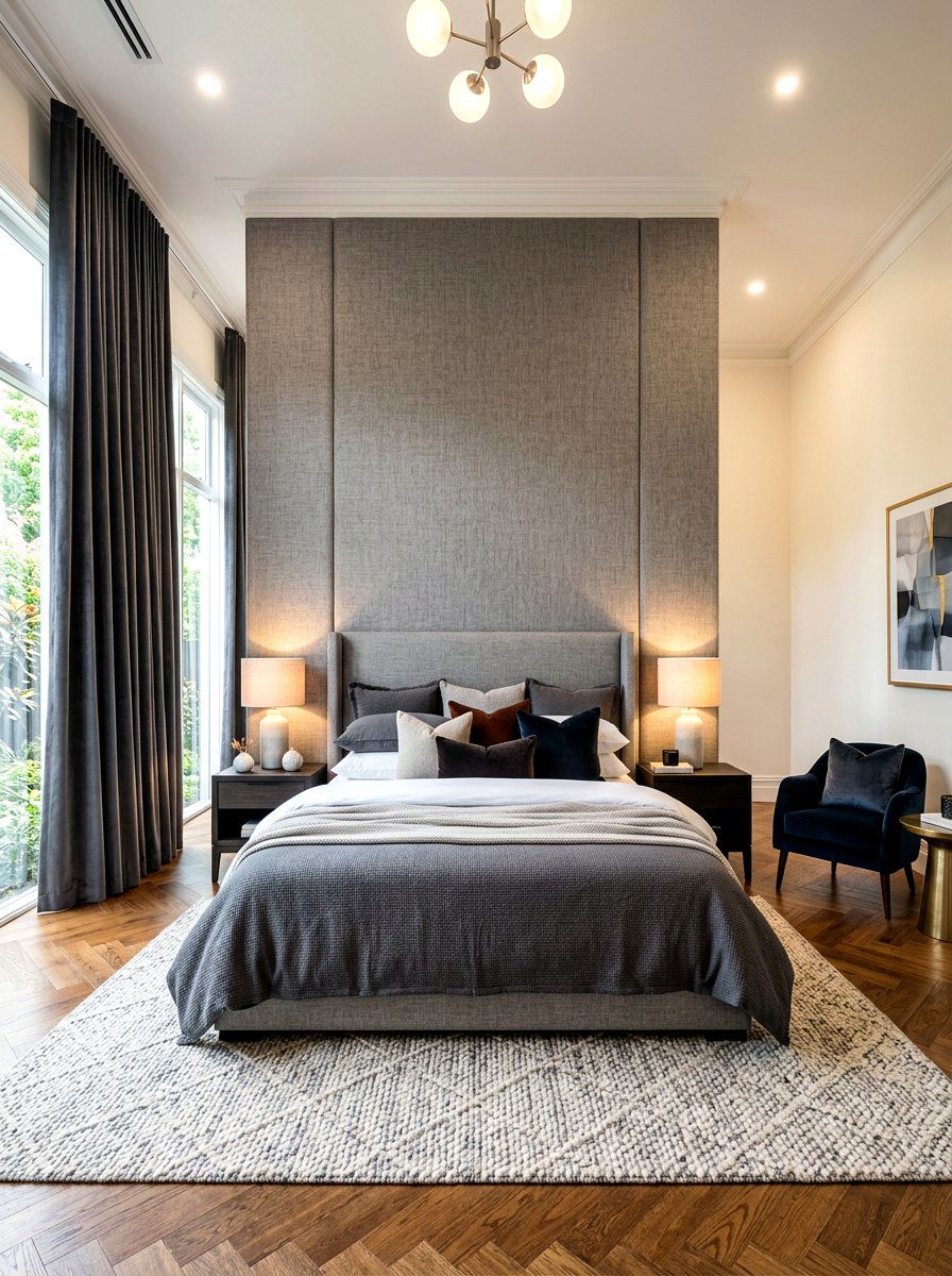 Textured Fabric Wall Paneling - 30 half wall paneling ideas