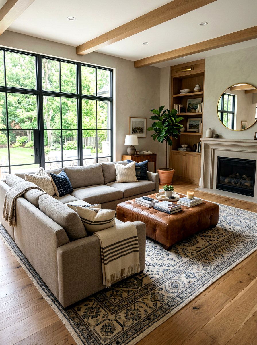 Textured Family Room - 30 layered neutral decor ideas