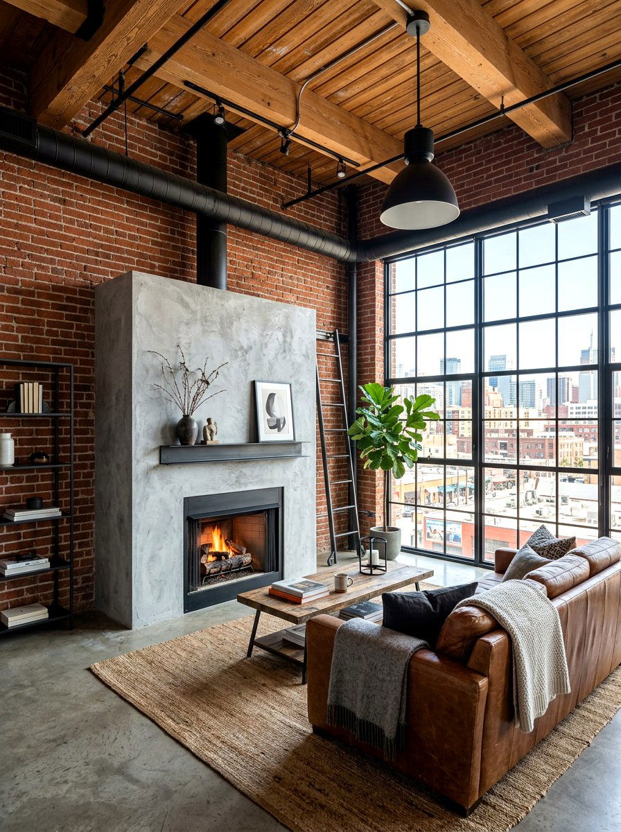Textured Grey Plaster Fireplace - 30 plaster fireplace ideas