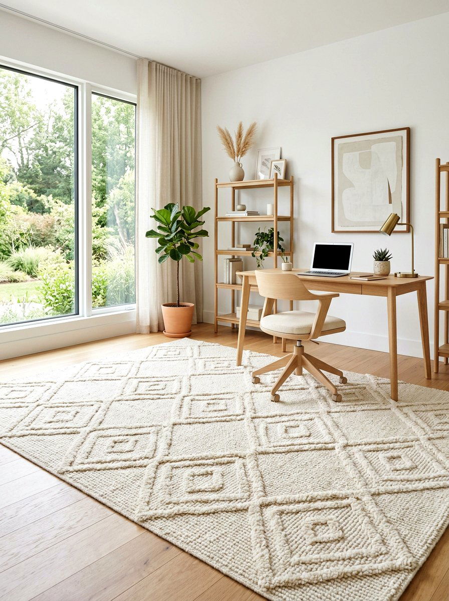 Textured High Low Office Rug - 30 office rug ideas