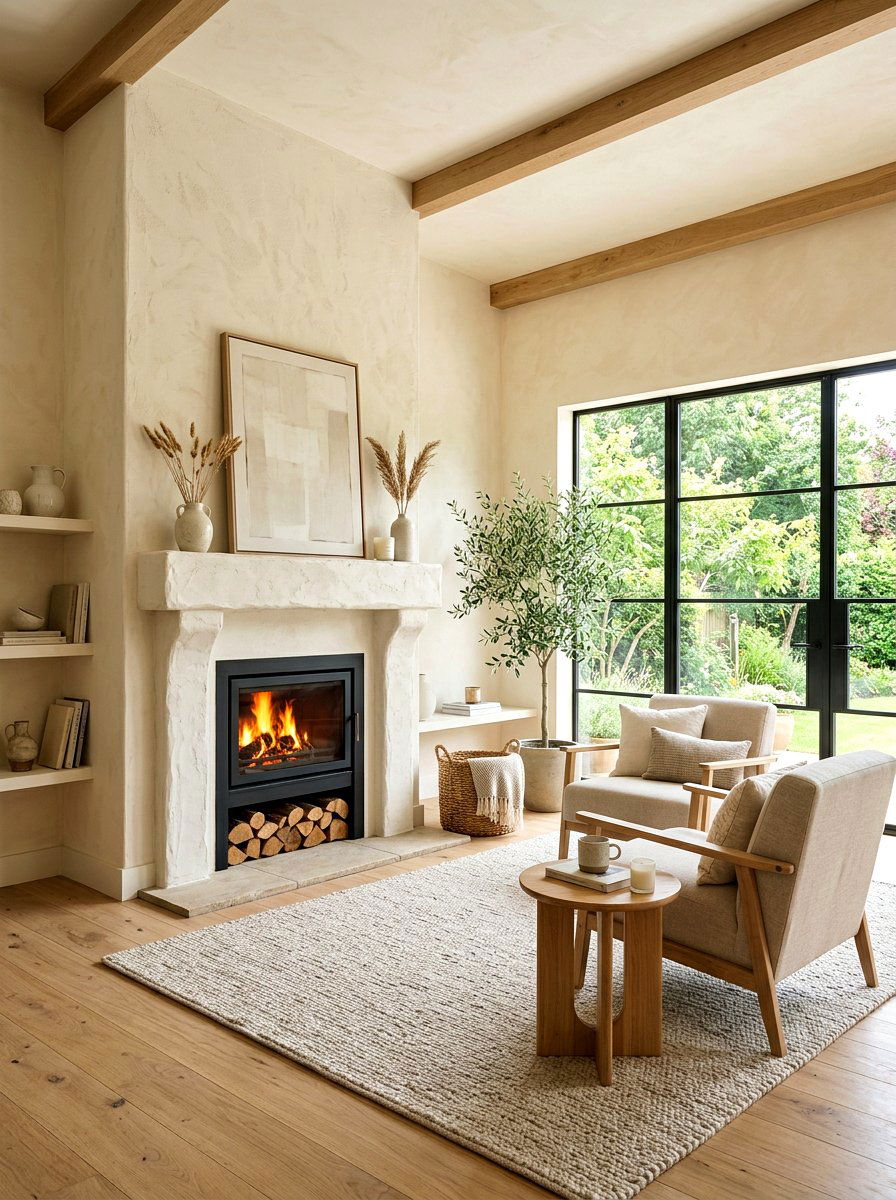 Textured Plaster Fireplace - 30 plaster wall ideas