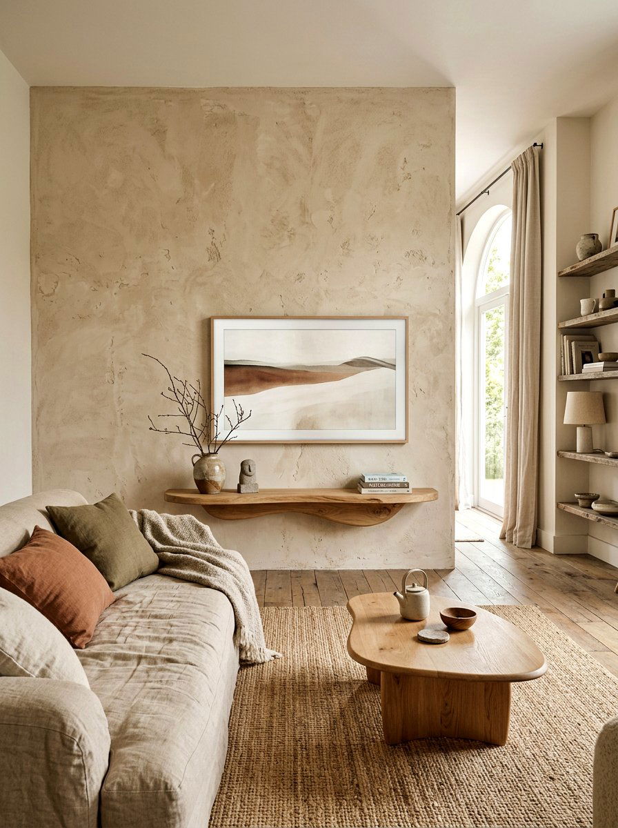 Textured Plaster Wall - 30 tv wall ideas