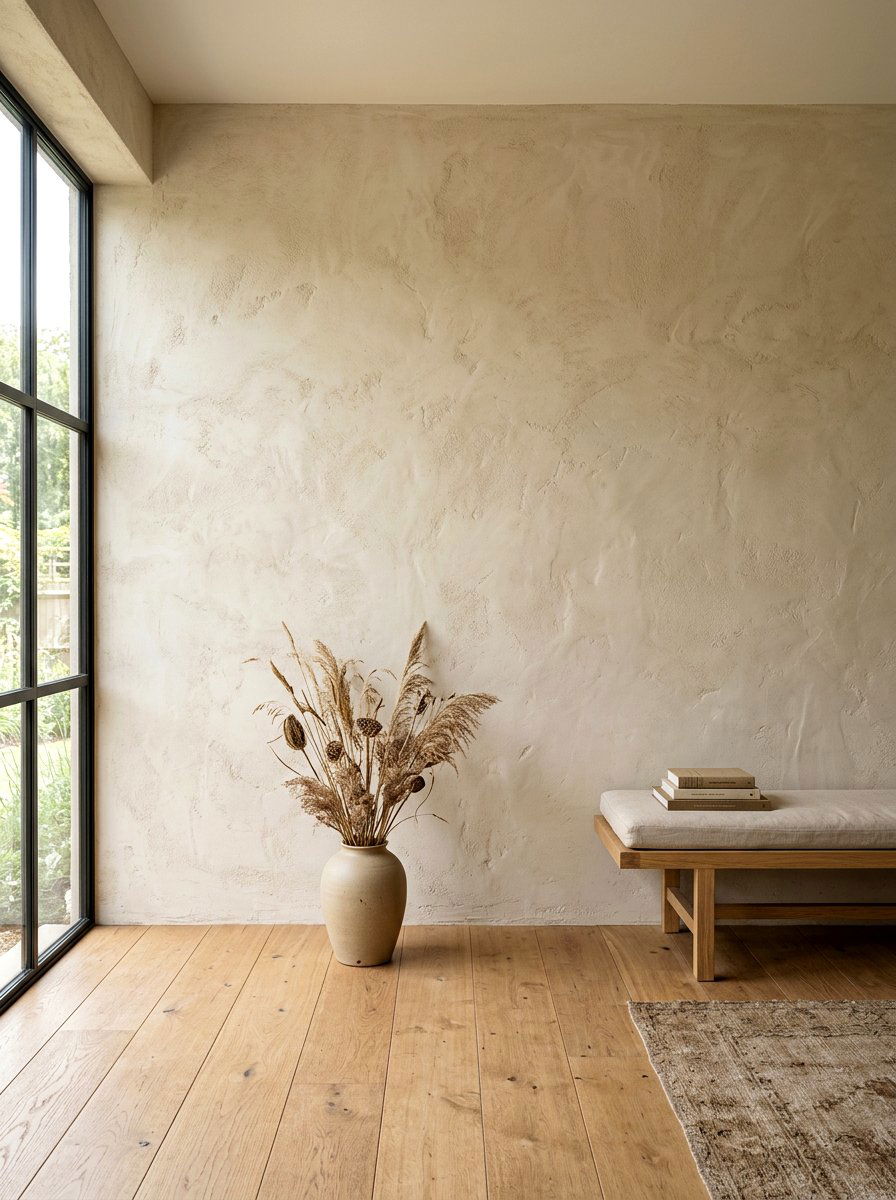 Textured Plaster Wall - 30 styled corner for photos ideas