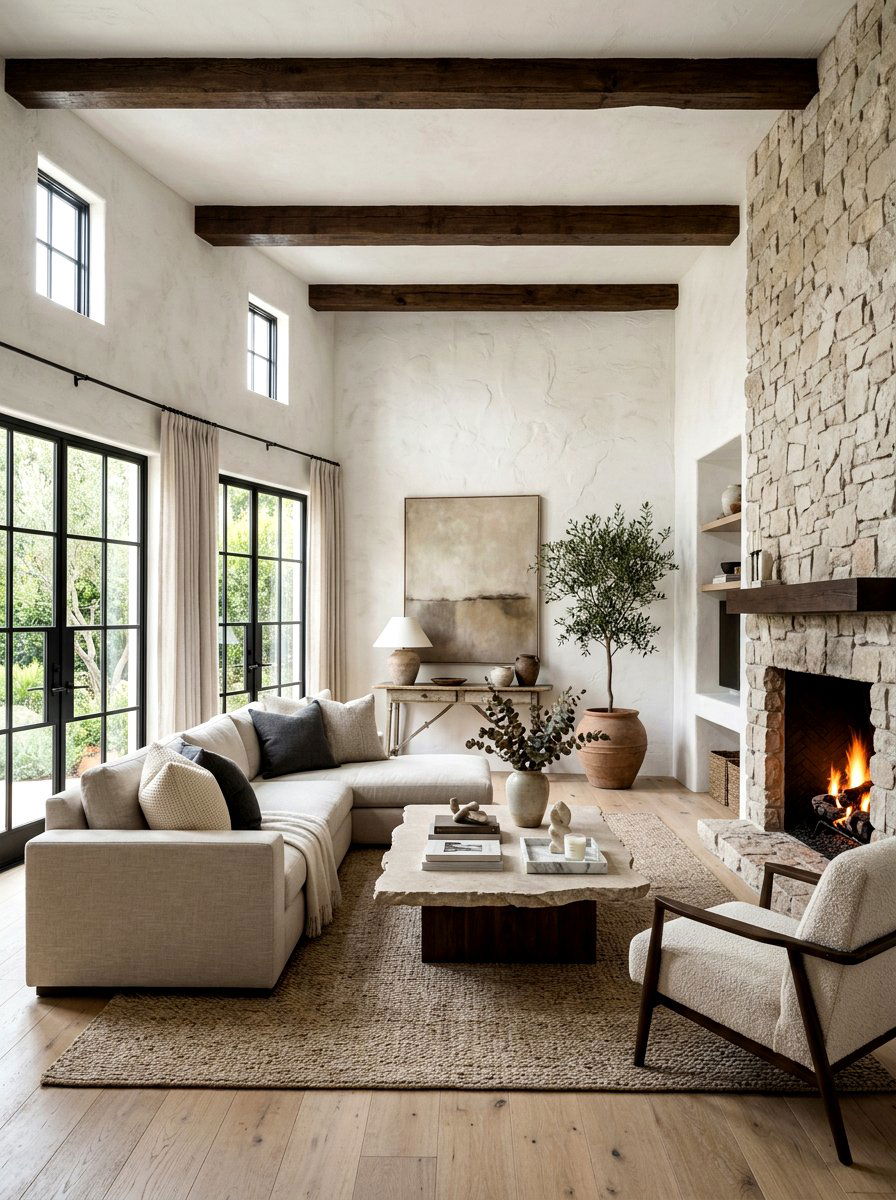 Textured Plaster Walls - 30 ski chalet decor ideas