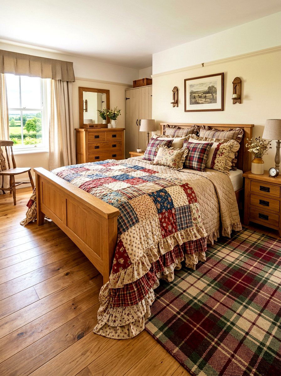 Textured Ruffle Quilt Country Bedroom - 30 romantic ruffle bedroom ideas