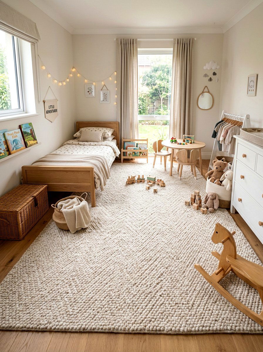 Textured Rug Toddler Bedroom - 30 neutral toddler room ideas