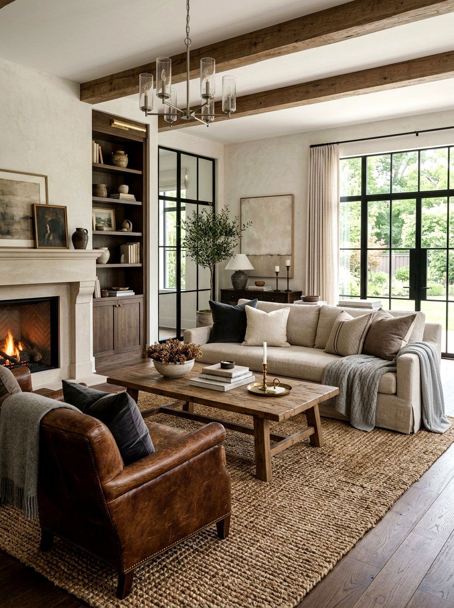 Textured Transitional Living Room - 30 transitional living room ideas