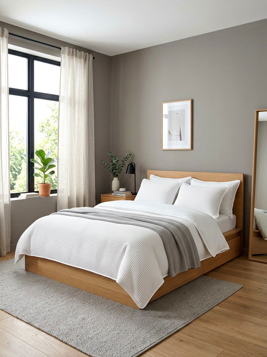 Textured Waffle Bedding With Smooth Piping - 30 piped bedding bedroom ideas