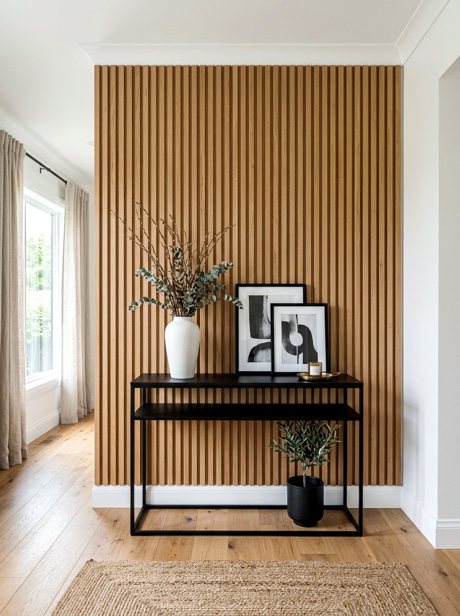 Textured Wall Behind Console - 30 console table decor ideas