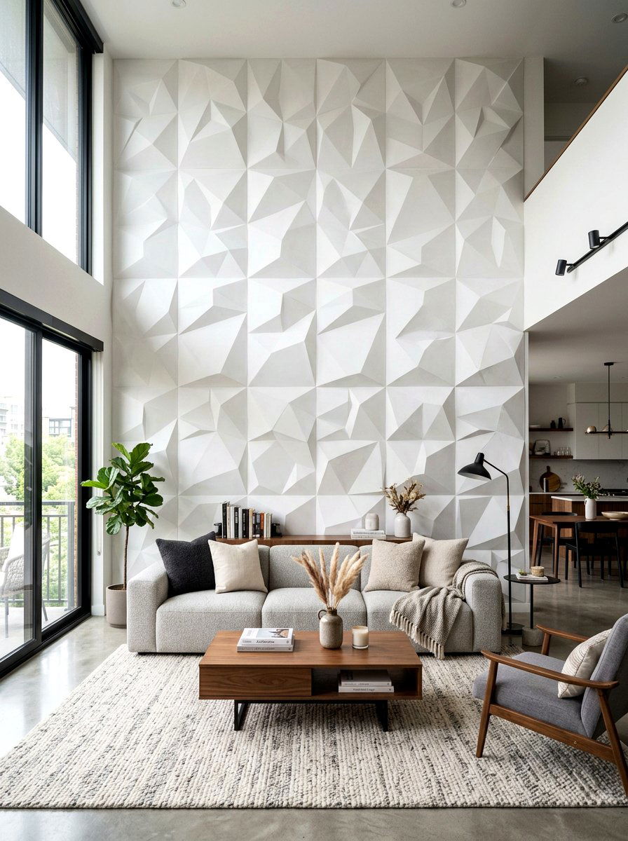 Textured Wall Panels - 30 open plan with cozy zones ideas