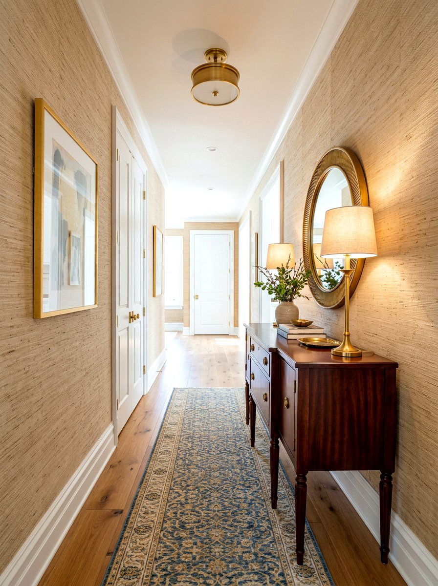 Textured Wallpaper - 30 hallway wall decor ideas