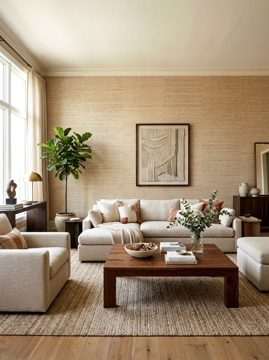 Textured Wallpaper - 30 trend forward living room ideas