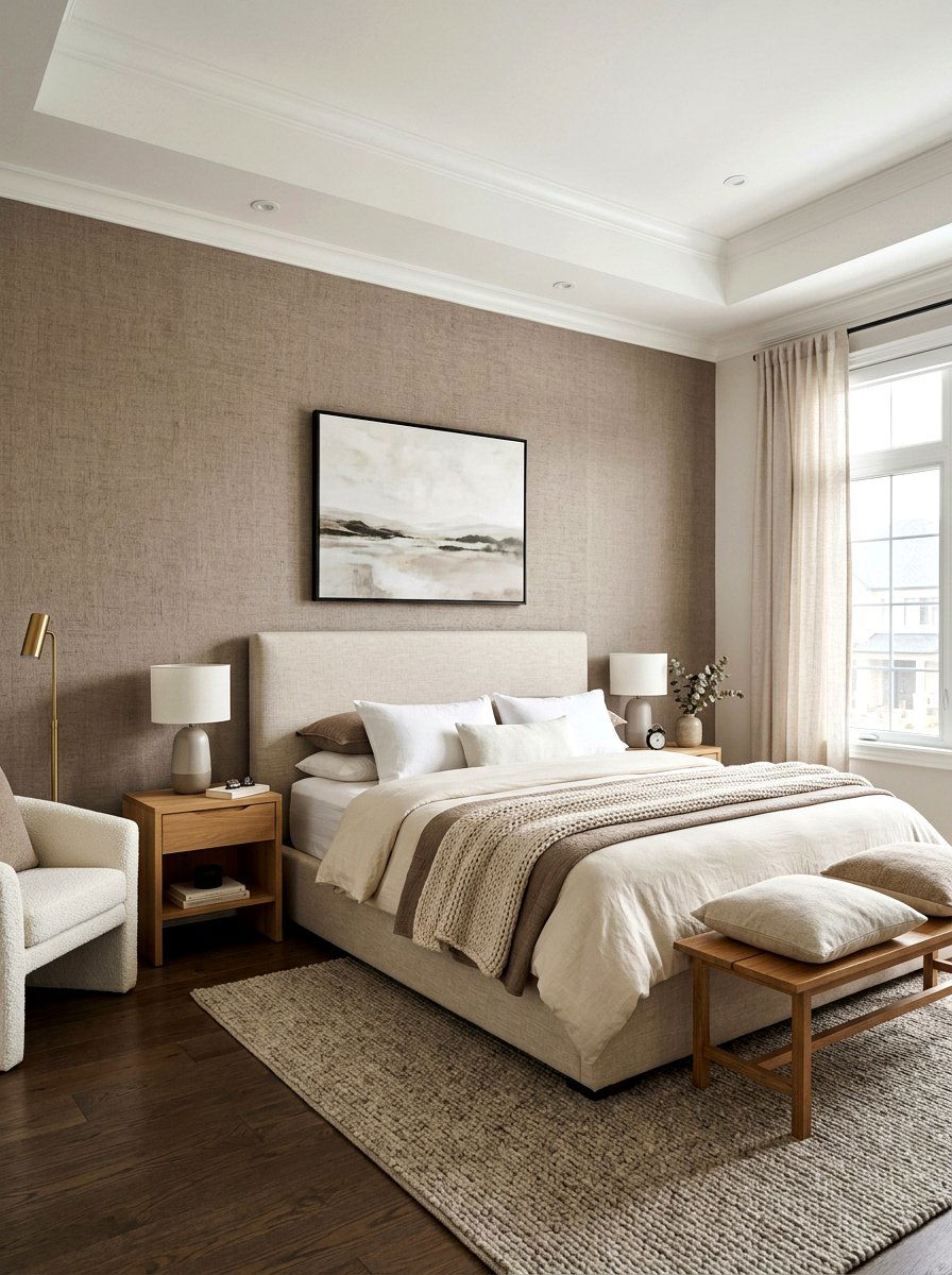 Textured Wallpaper Bedroom - 30 soft luxury bedroom ideas