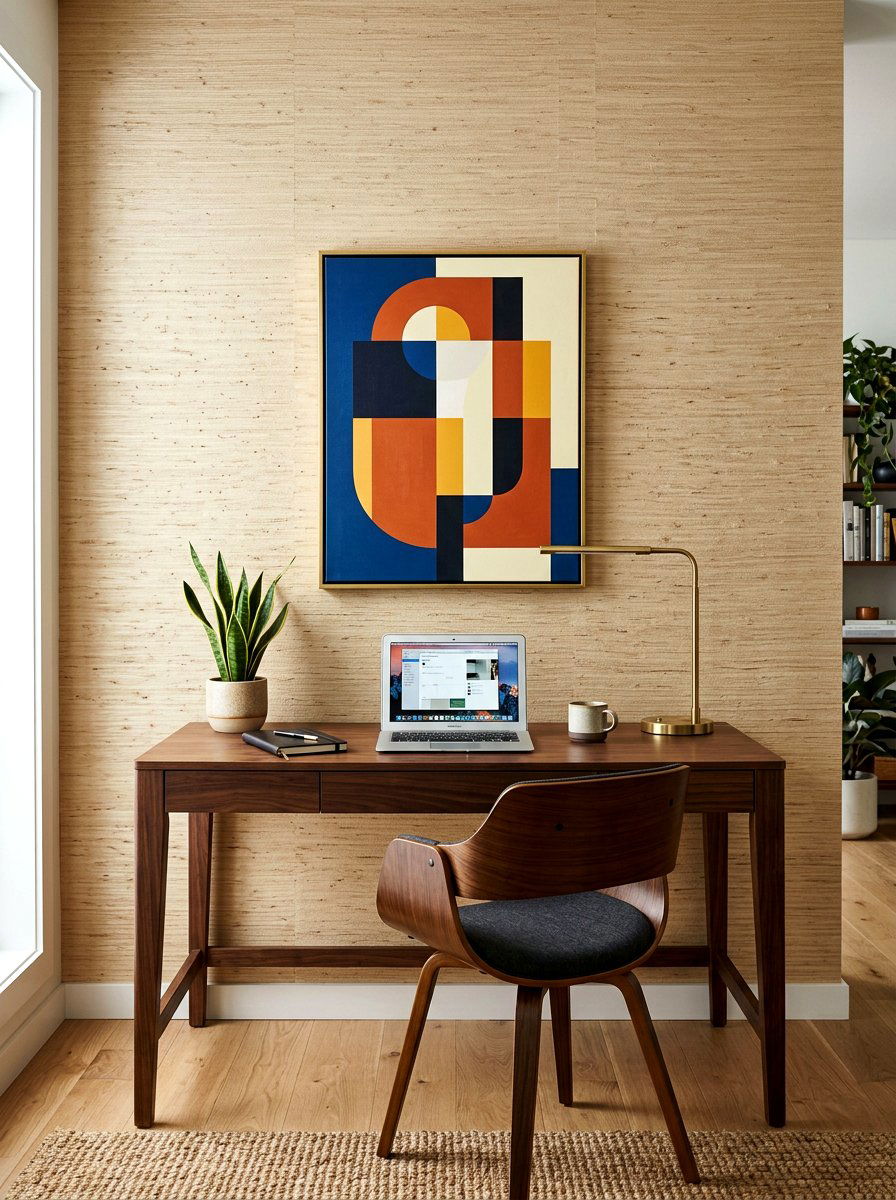 Textured Wallpaper Wall - 30 zoom background office ideas