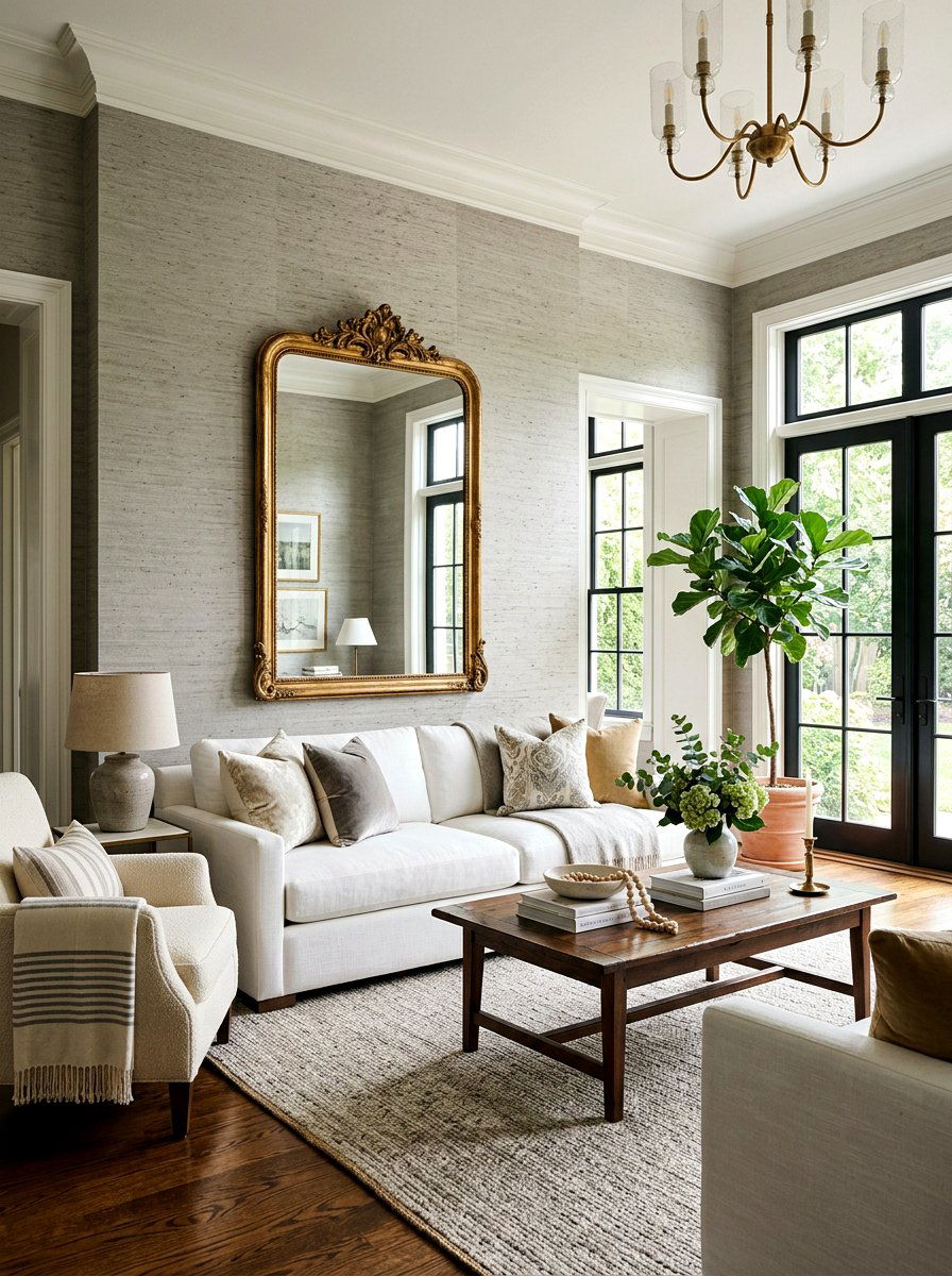 Textured Wallpaper - 30 elegant living room ideas