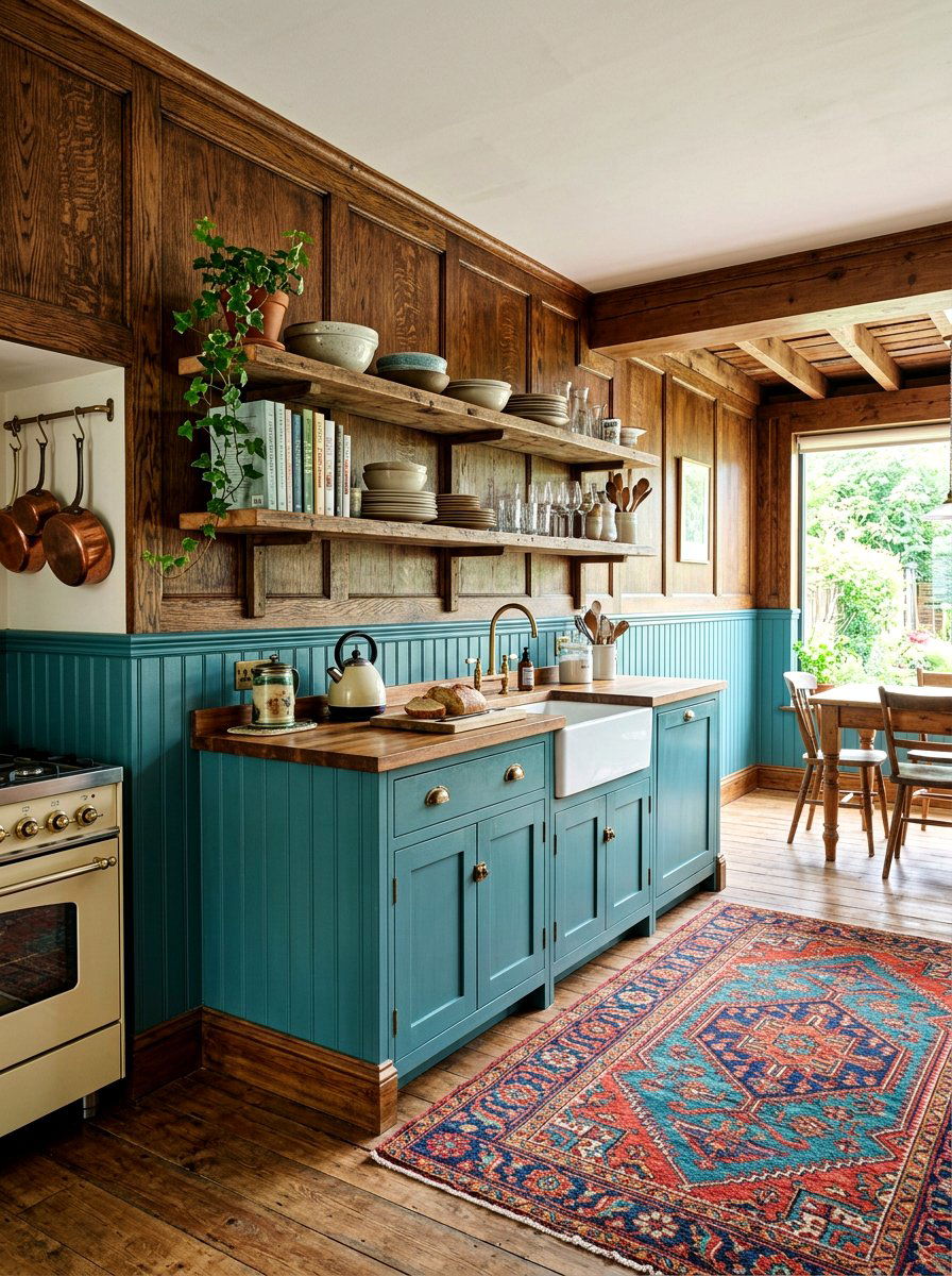 Textured Wood Paneling - 30 maximalist kitchen ideas