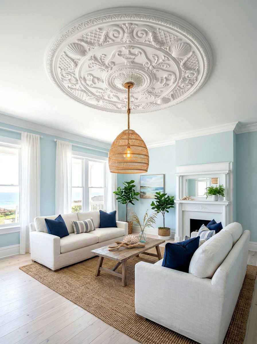 Textured ceiling medallion - 30 ceiling medallion ideas