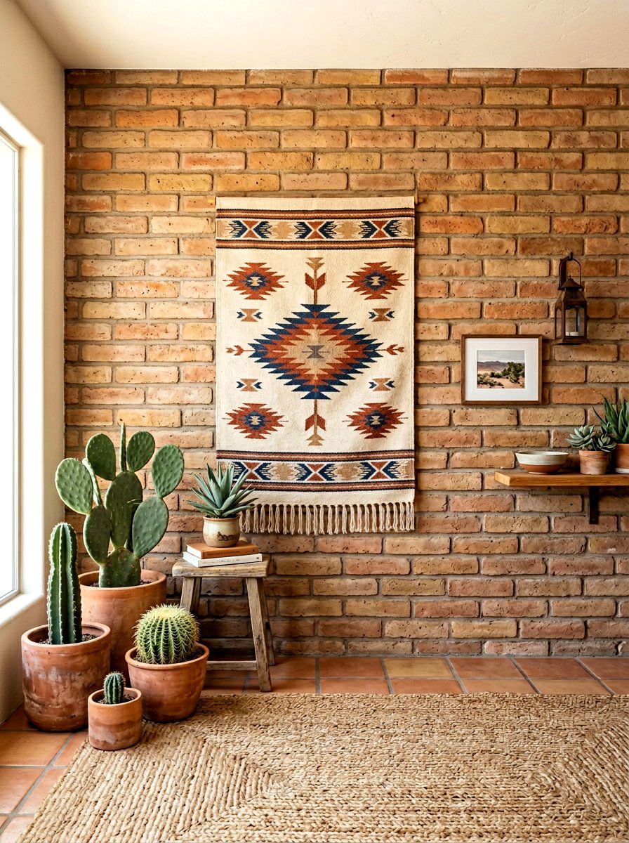 Textured clay brick wall - 30 brick accent wall ideas