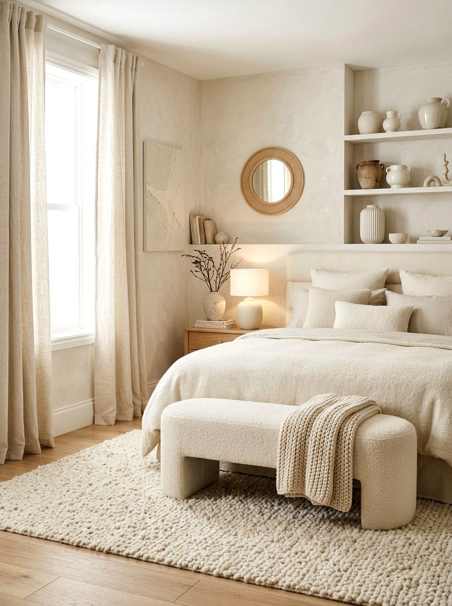 Textured cream bedroom - 30 cream bedroom ideas