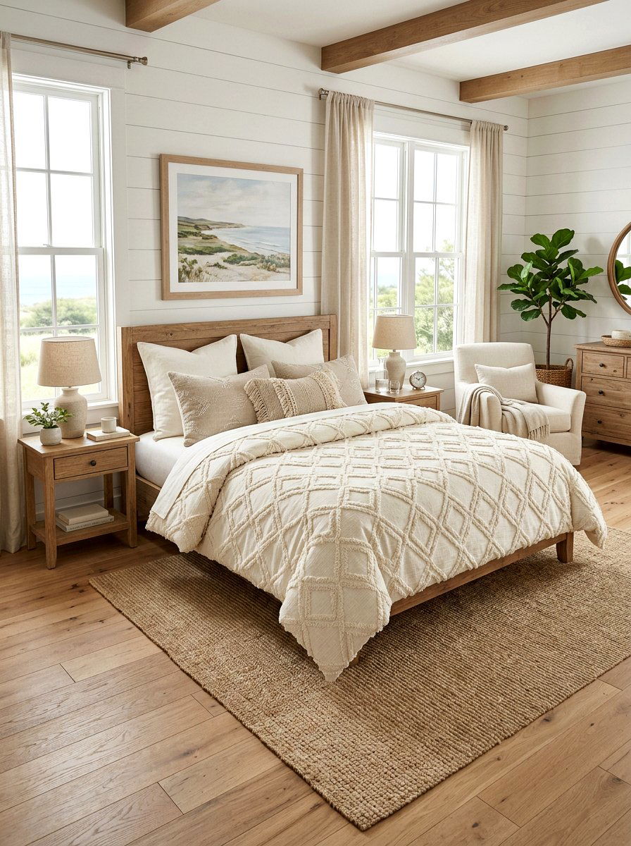 Textured cream duvet - 30 pillowy bed styling ideas