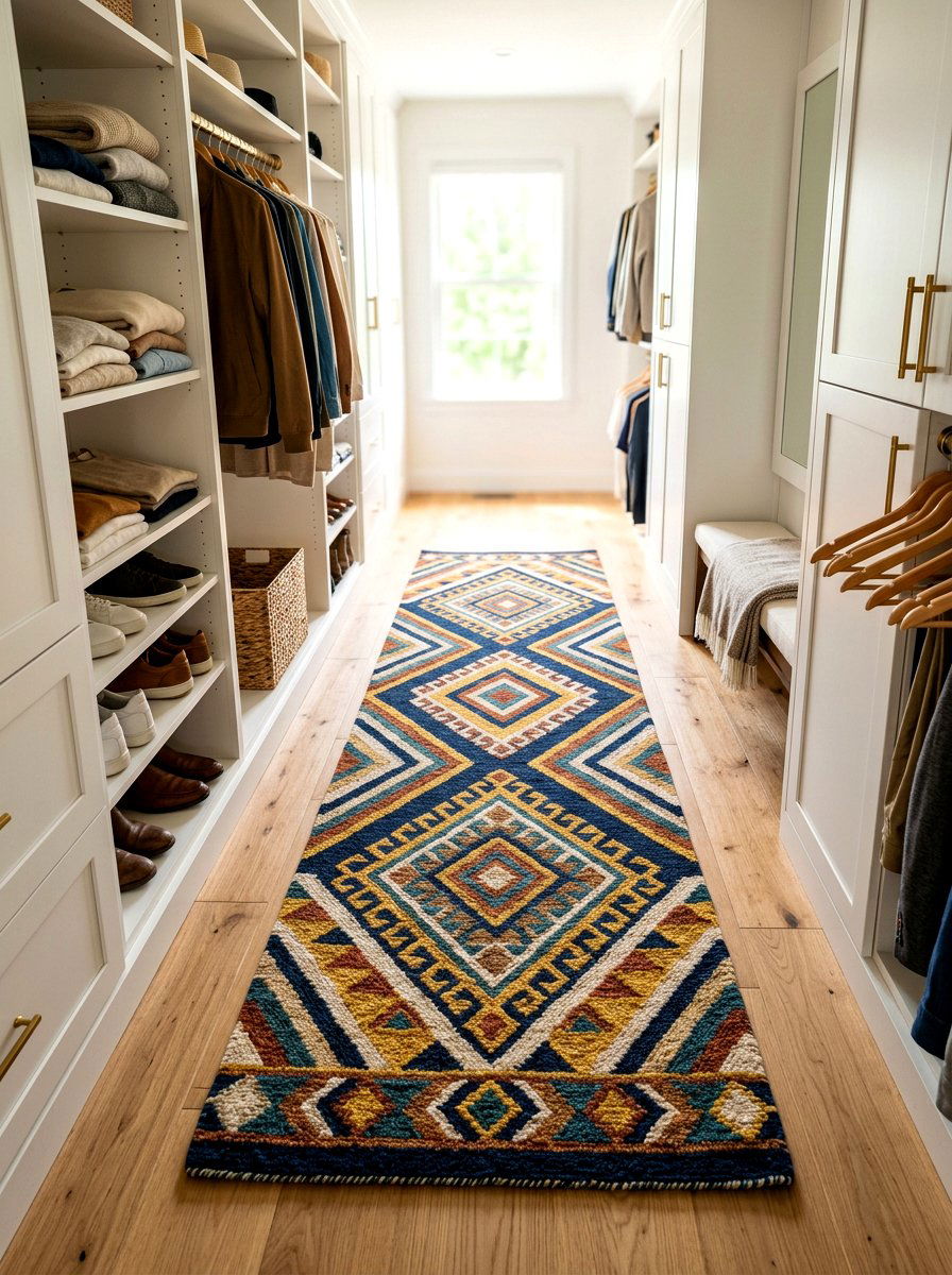 Textured floor rug - 30 aesthetic closet organization ideas
