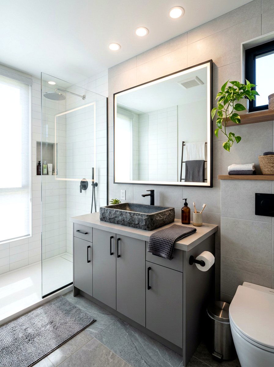 Textured granite vessel sink - 30 stone vessel sink ideas