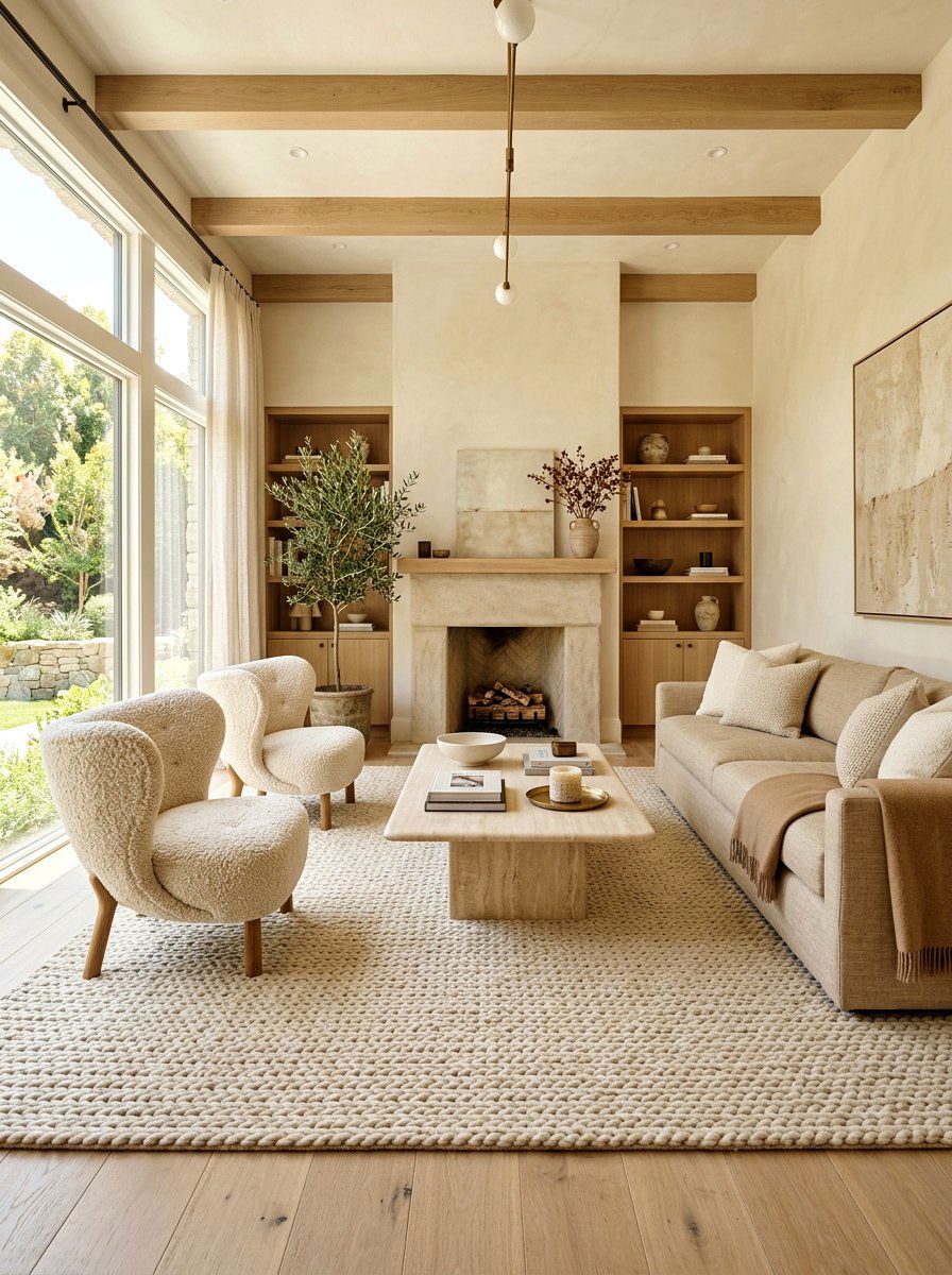 Textured neutral living room - 30 warm neutral living room ideas
