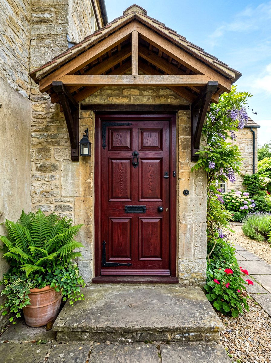 Textured oxblood front door - 30 oxblood front door ideas