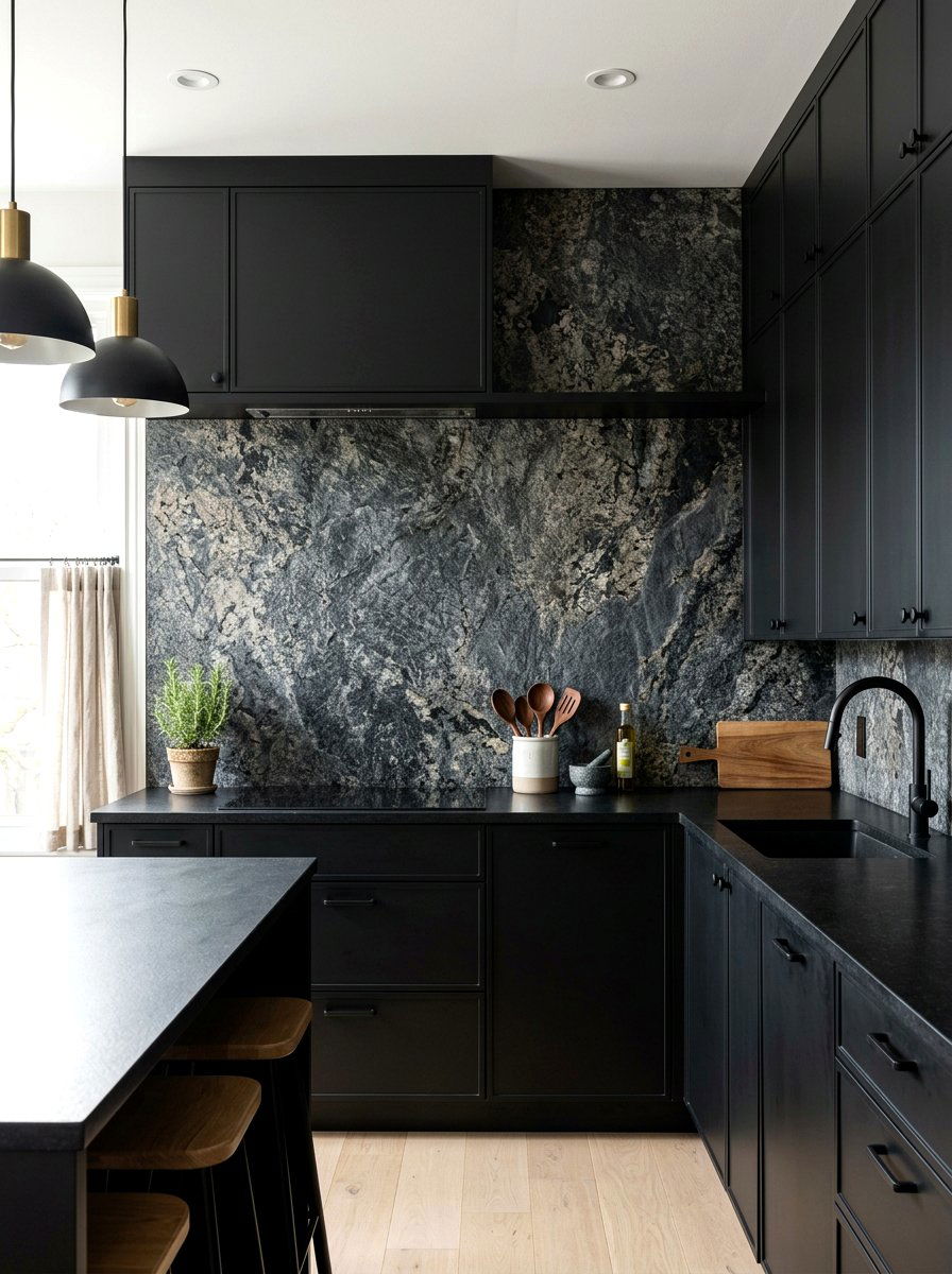 Textured stone slab backsplash - 30 slab stone backsplash ideas