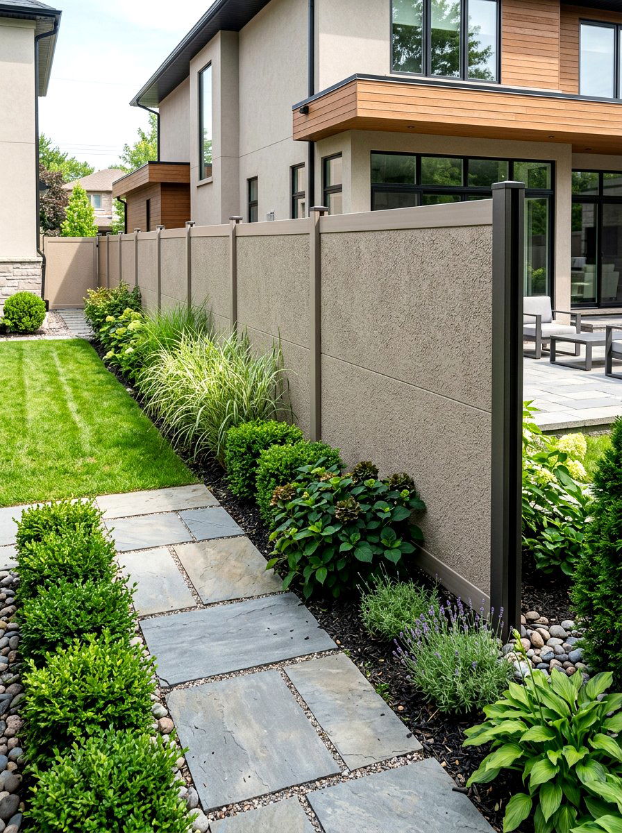 Textured vinyl fence - 30 vinyl fence ideas