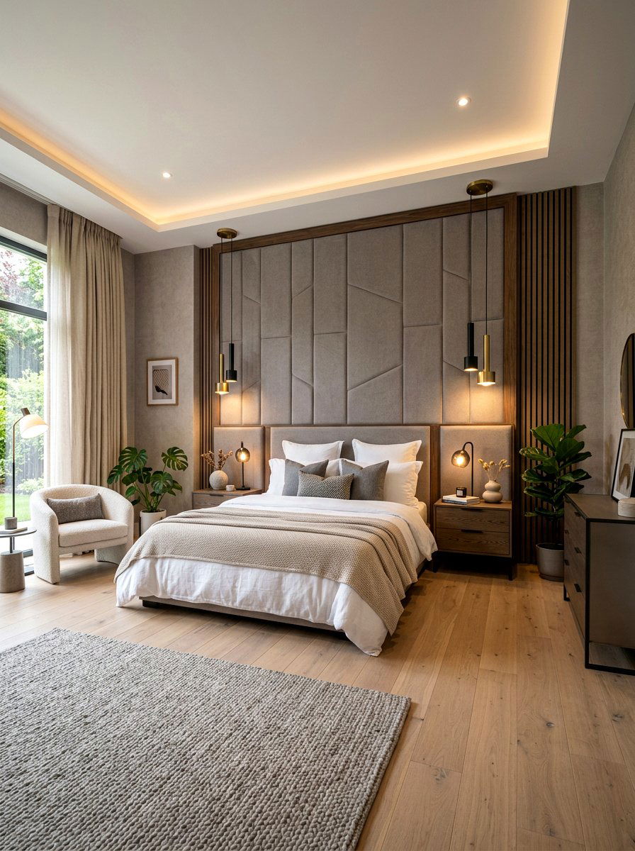 Textured wall panels - 30 calm sensory bedroom decor ideas