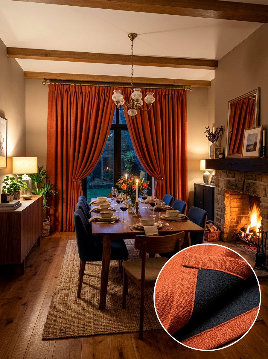 Thermal Insulated Dining Drapes - 30 dining room drapery ideas