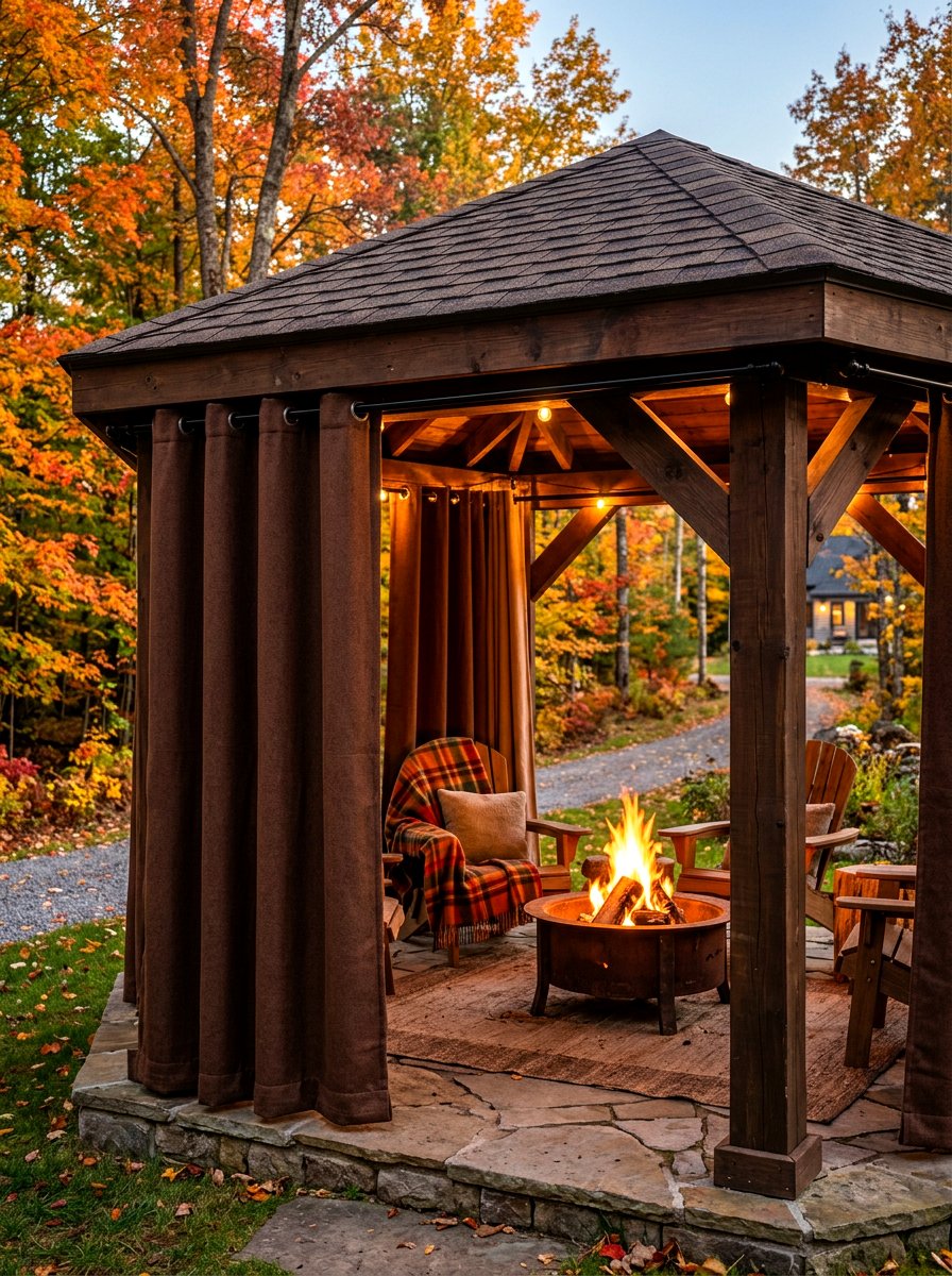 Thermal Insulated Outdoor Curtain - 30 gazebo curtain ideas